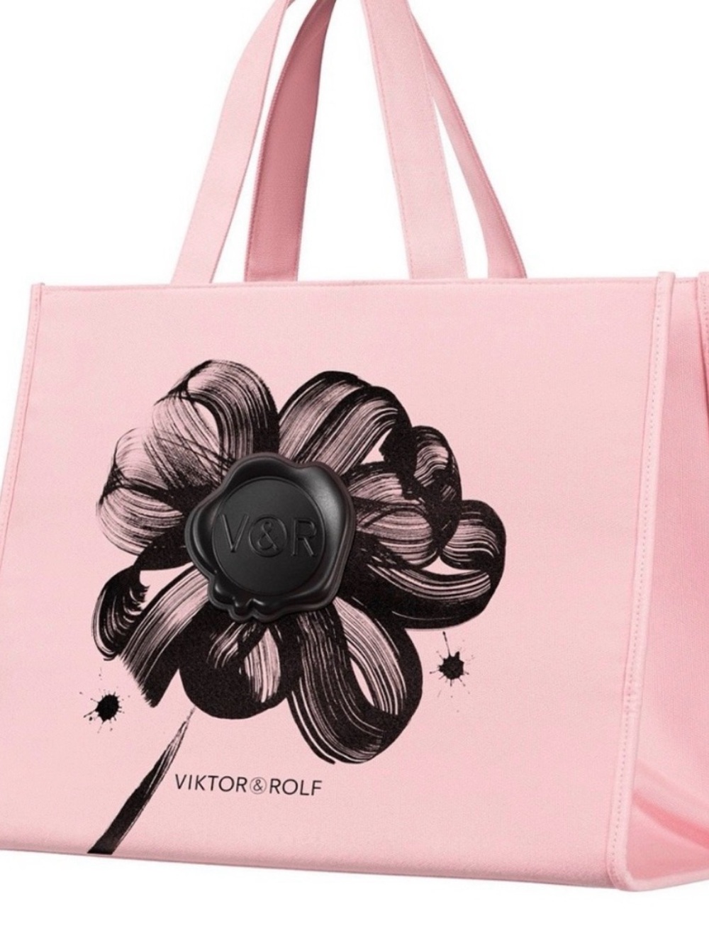Viktor and Rolf pink and black flower tote bag